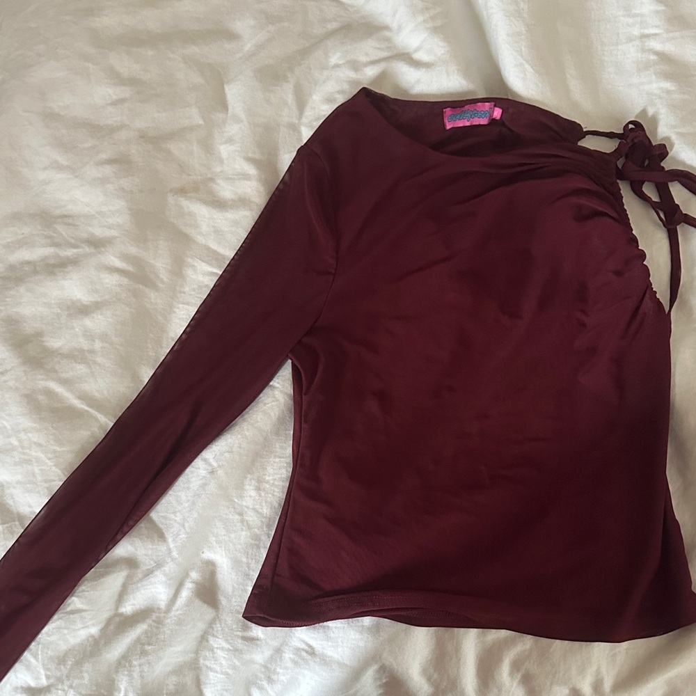 Deep Burgundy Single Sleeve Top